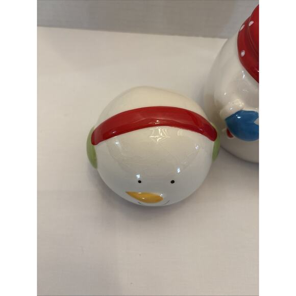 Boston Warehouse Trading Corp Ceramic Snowman Cookie Jar Medium Height 7” - Picture 11 of 16
